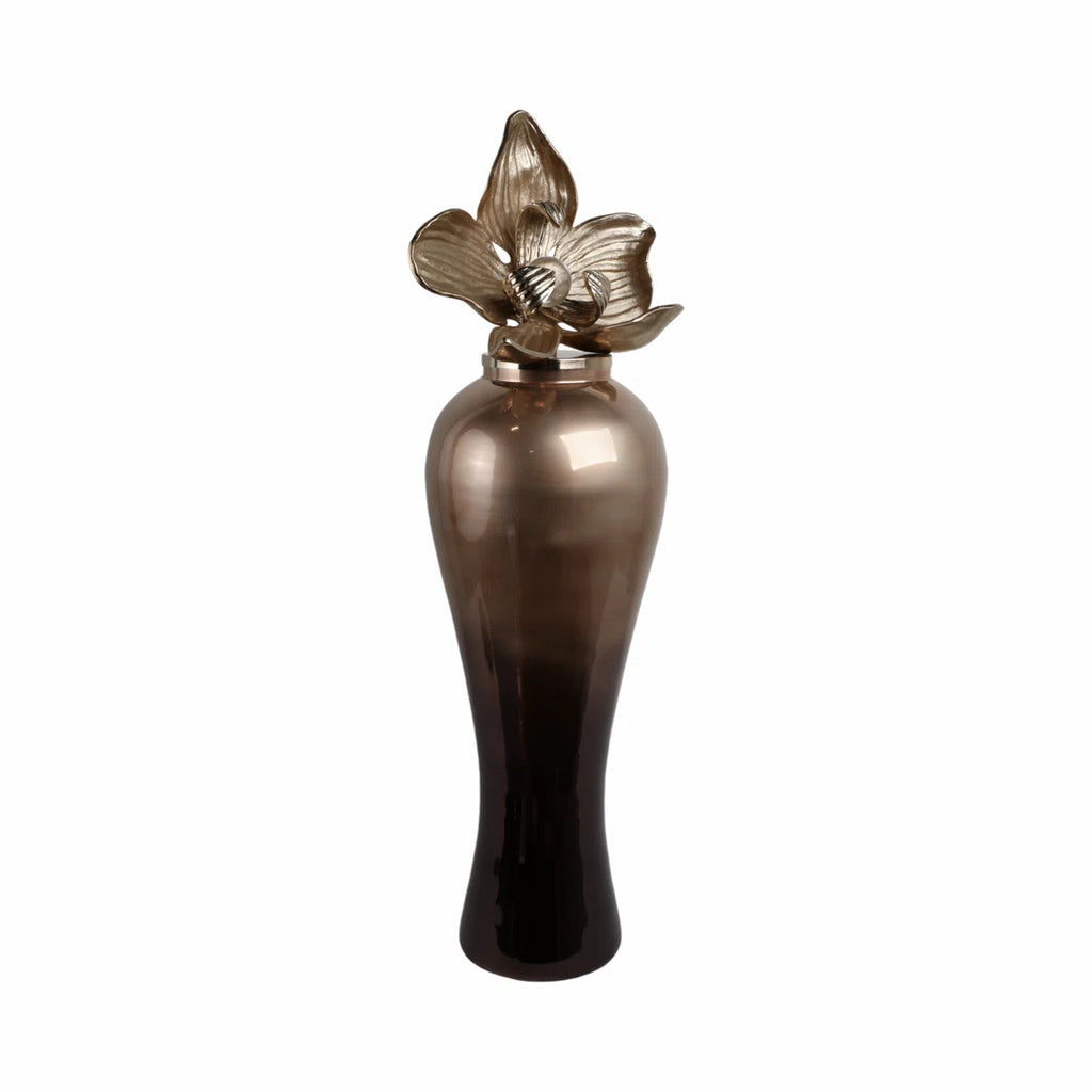 Small Oversized Vase With Metal Flower Toppr