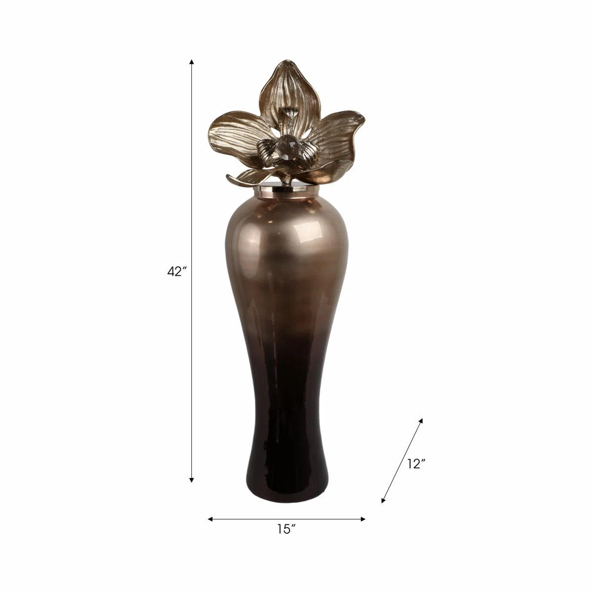 Small Oversized Vase With Metal Flower Toppr