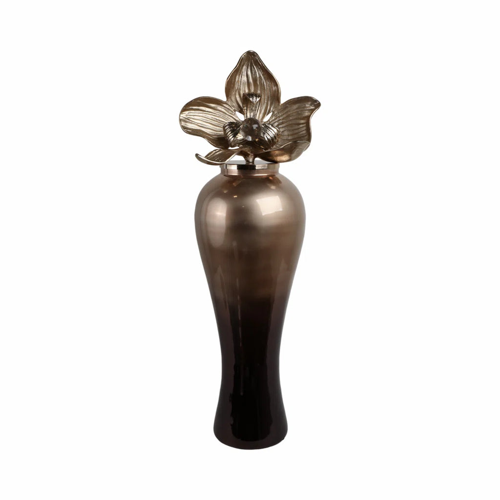Small Oversized Vase With Metal Flower Toppr