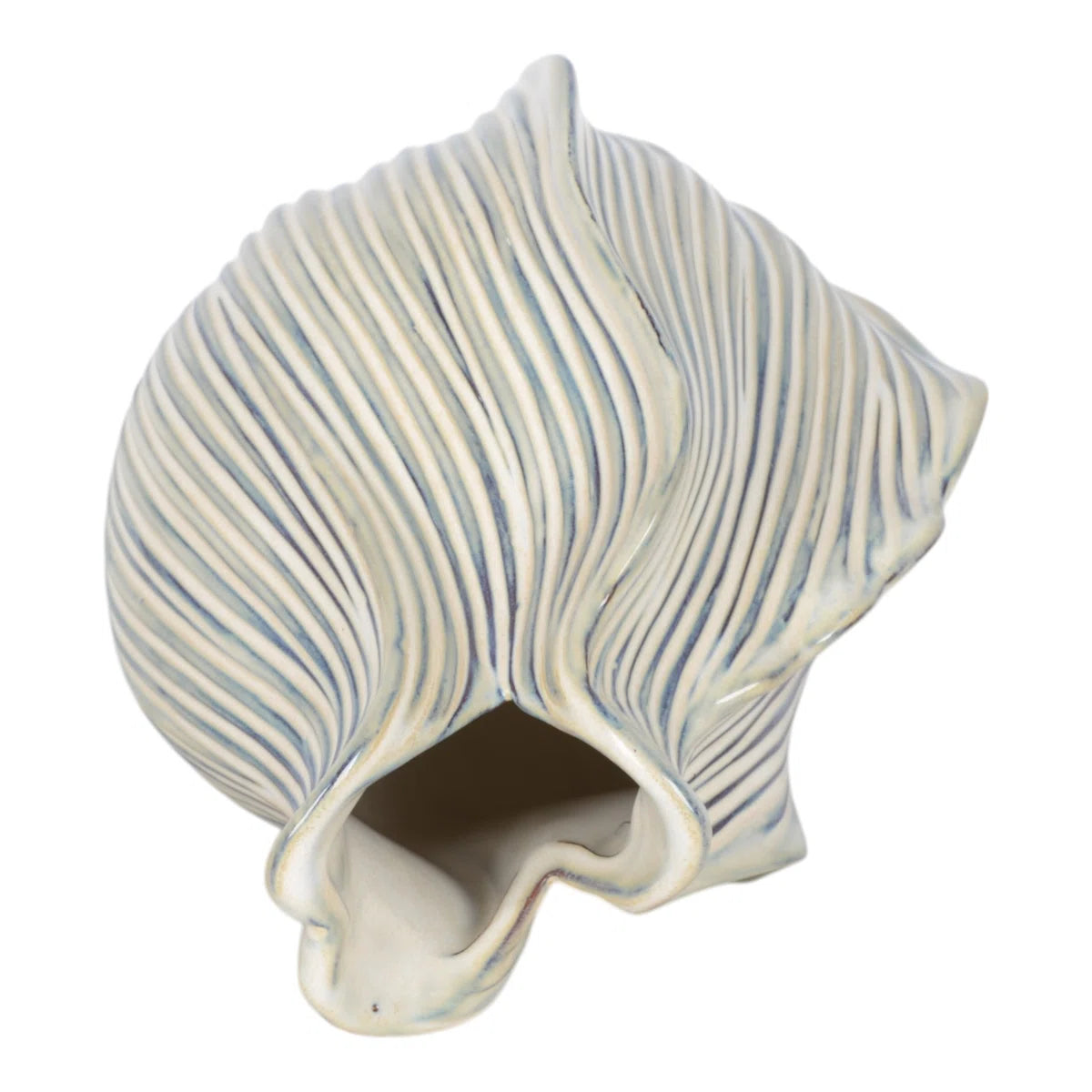Handcrafted Pottery Earthenware Vase with Sculptural Curved Design