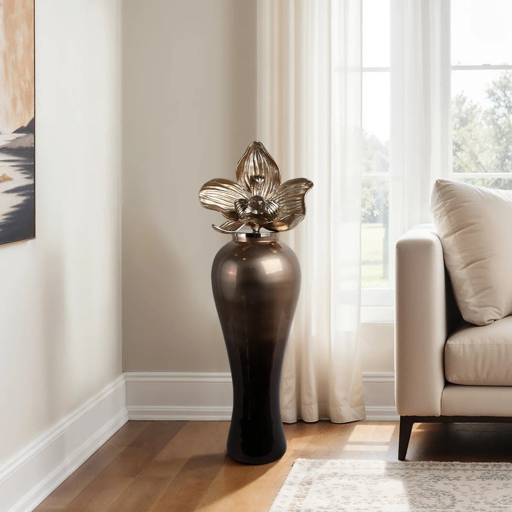Small Oversized Vase With Metal Flower Toppr